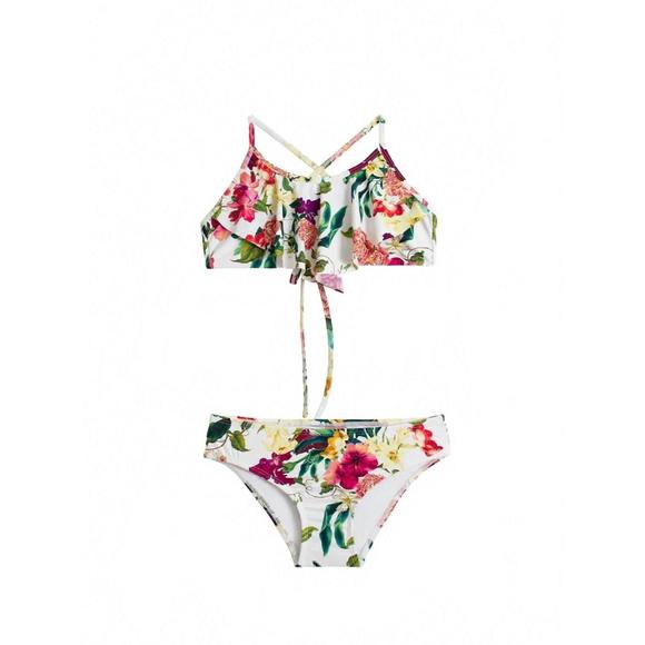 NEW PQ SWIM summer hibiscus flutter bikini in white - Picture 1 of 2